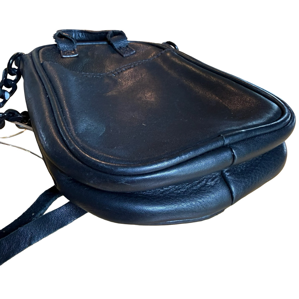 Aimee Kestenberg Black Small Leather Chain Crossbody Shoulder Bag Purse Handbag - Picture 7 of 14